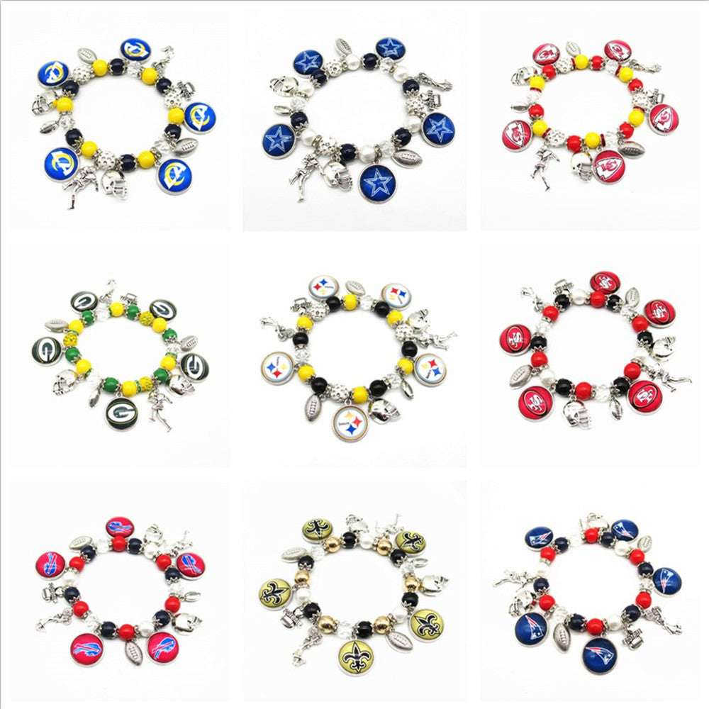 NFL Elastic Beaded Bracelet, Unisex